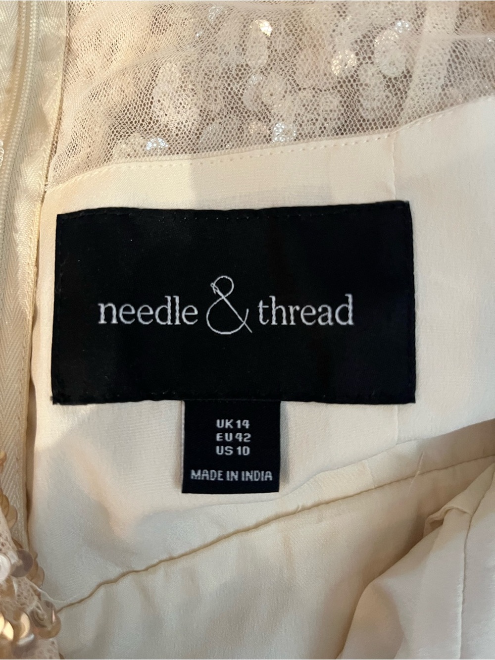 Needle & Thread Blush Ivory Embroidered Tulle Midi Dress - Picture 5 of 10